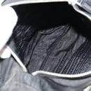 PRADA Shoulder Bag Nylon Silver Black Auth 158486-10