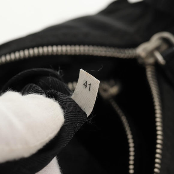 PRADA Shoulder Bag Nylon Silver Black Auth 158486