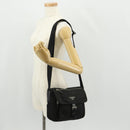 PRADA Shoulder Bag Nylon Silver Black Auth 158486-32