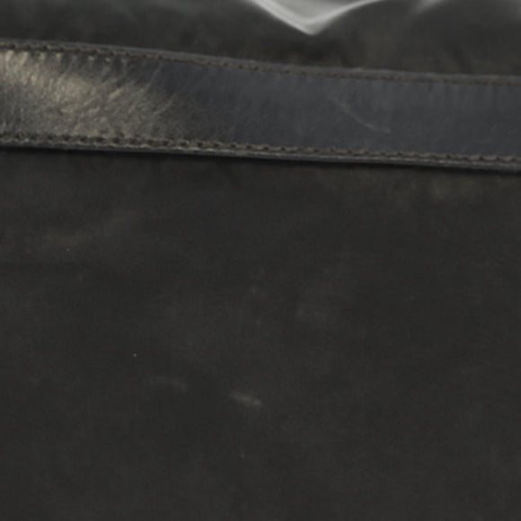 PRADA Shoulder Bag Nylon Silver Black Auth 158486