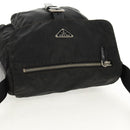 PRADA Shoulder Bag Nylon Silver Black Auth 158486-7