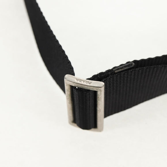 PRADA Shoulder Bag Nylon Silver Black Auth 158486