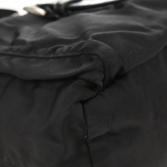 PRADA Shoulder Bag Nylon Silver Black Auth 158487