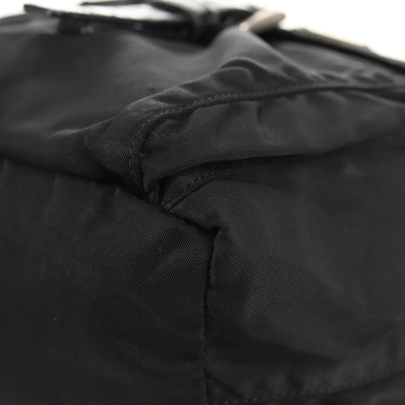 PRADA Shoulder Bag Nylon Silver Black Auth 158487