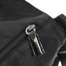 PRADA Shoulder Bag Nylon Silver Black Auth 158487-21