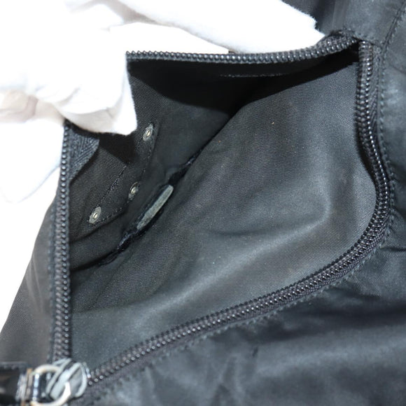 PRADA Shoulder Bag Nylon Silver Black Auth 158487