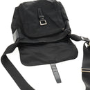 PRADA Shoulder Bag Nylon Silver Black Auth 158487-23