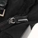 PRADA Shoulder Bag Nylon Silver Black Auth 158487-24