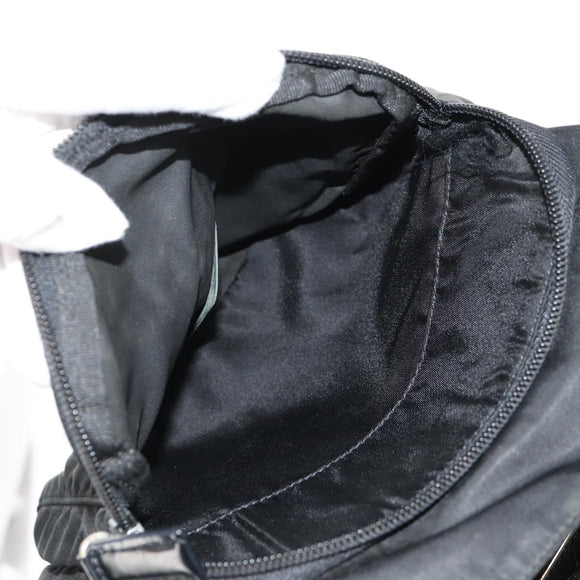 PRADA Shoulder Bag Nylon Silver Black Auth 158487