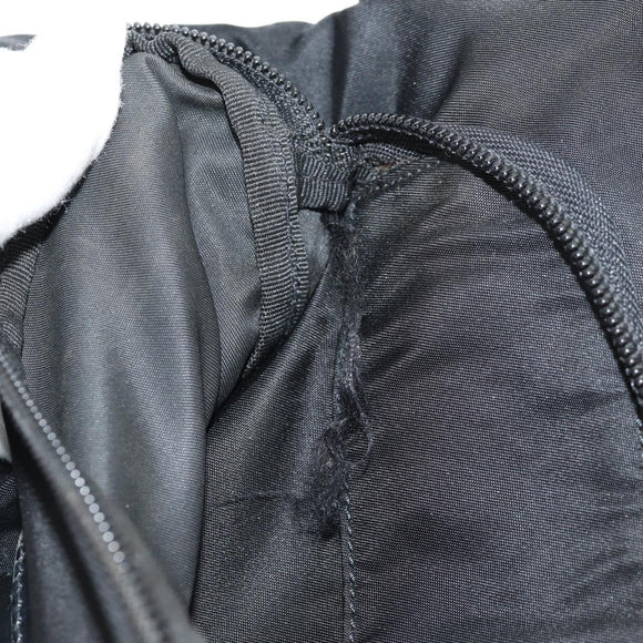 PRADA Shoulder Bag Nylon Silver Black Auth 158487