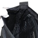 PRADA Shoulder Bag Nylon Silver Black Auth 158487-29