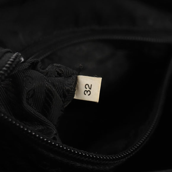 PRADA Shoulder Bag Nylon Silver Black Auth 158487