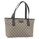 GUCCI GG Supreme Tote Bag PVC Leather Beige 211138 Auth 158488-1