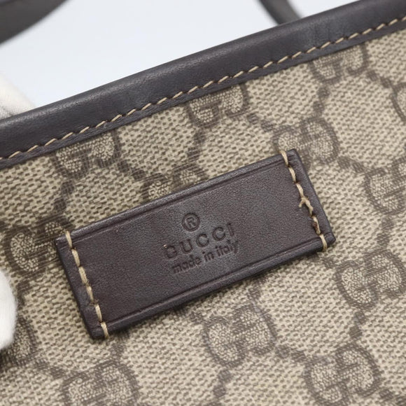 GUCCI GG Supreme Tote Bag PVC Leather Beige 211138 Auth 158488