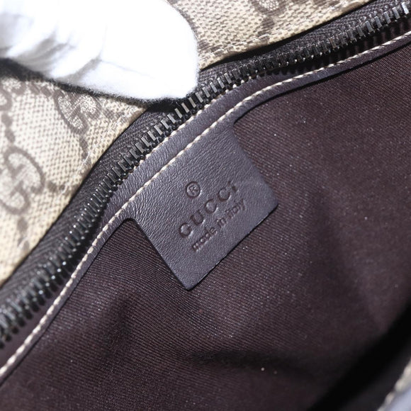 GUCCI GG Supreme Tote Bag PVC Leather Beige 211138 Auth 158488