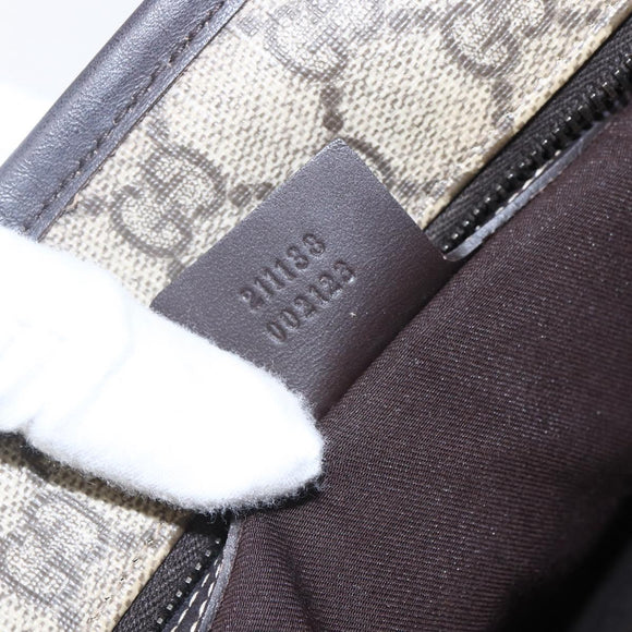 GUCCI GG Supreme Tote Bag PVC Leather Beige 211138 Auth 158488