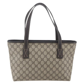 GUCCI GG Supreme Tote Bag PVC Leather Beige 211138 Auth 158488 - 0