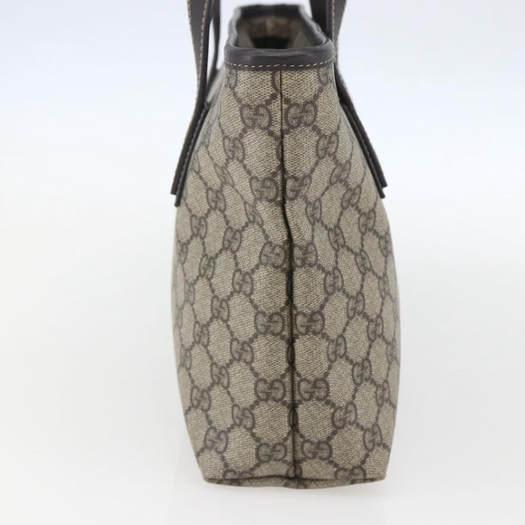 GUCCI GG Supreme Tote Bag PVC Leather Beige 211138 Auth 158488