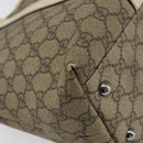 GUCCI GG Supreme Tote Bag PVC Beige Silver 114595 Auth 158492-16