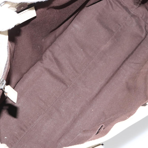 GUCCI GG Supreme Tote Bag PVC Beige Silver 114595 Auth 158492