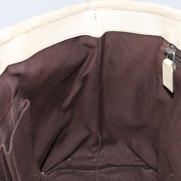 GUCCI GG Supreme Tote Bag PVC Beige Silver 114595 Auth 158492