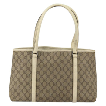 GUCCI GG Supreme Tote Bag PVC Beige Silver 114595 Auth 158492 - 0