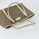GUCCI GG Supreme Tote Bag PVC Beige Silver 114595 Auth 158492-6