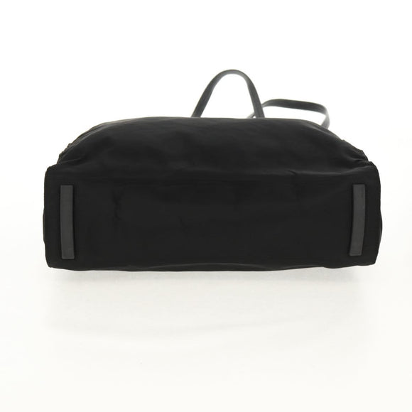 PRADA Tote Bag Nylon Black Silver Auth 158494
