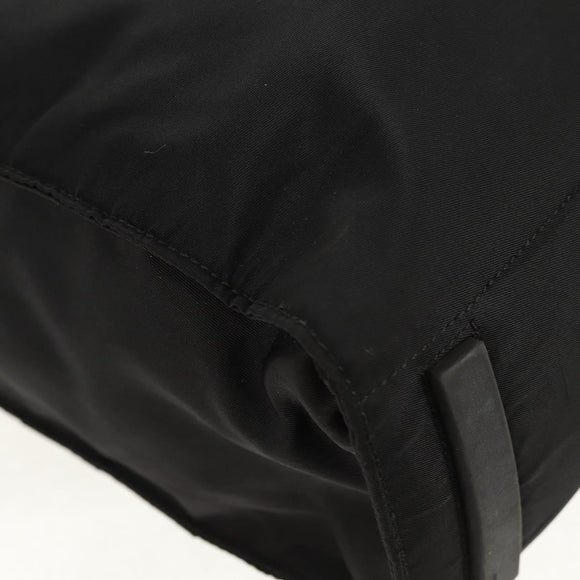 PRADA Tote Bag Nylon Black Silver Auth 158494