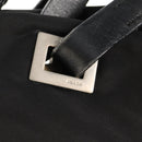 PRADA Tote Bag Nylon Black Silver Auth 158494-9