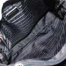 PRADA Tote Bag Nylon Black Silver Auth 158494-10