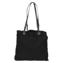 PRADA Tote Bag Nylon Black Silver Auth 158494-2