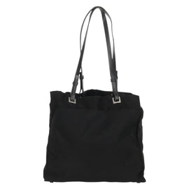 PRADA Tote Bag Nylon Black Silver Auth 158494 - 0