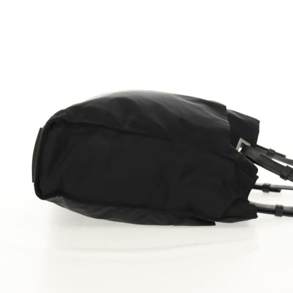 PRADA Tote Bag Nylon Black Silver Auth 158494