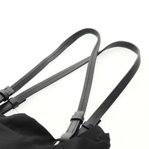 PRADA Tote Bag Nylon Black Silver Auth 158494