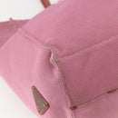 PRADA Draagtas Canvas Roze Auth 158495-15