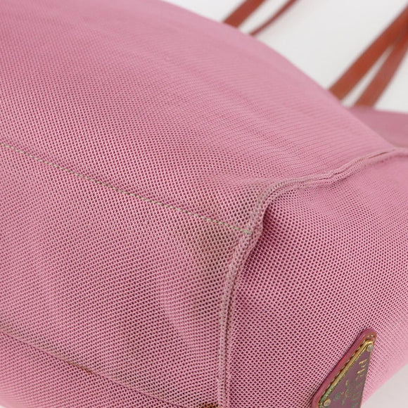 PRADA Tote Bag Canvas Pink Auth 158495