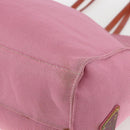PRADA Draagtas Canvas Roze Auth 158495-16
