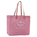 PRADA Draagtas Canvas Roze Auth 158495-1