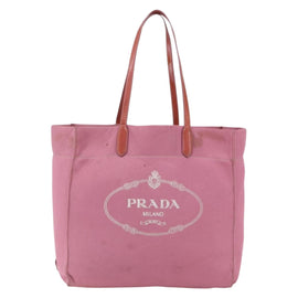 PRADA Tote Bag Canvas Pink Auth 158495 - 0