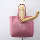 PRADA Draagtas Canvas Roze Auth 158495-21
