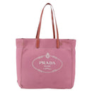 PRADA Draagtas Canvas Roze Auth 158495-13