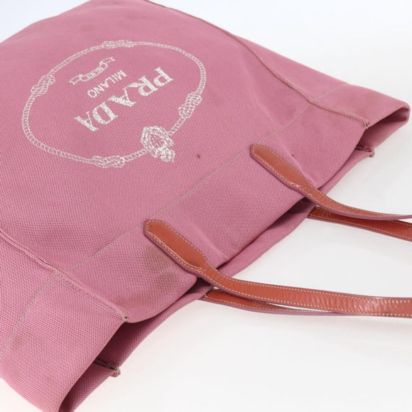 PRADA Draagtas Canvas Roze Auth 158495