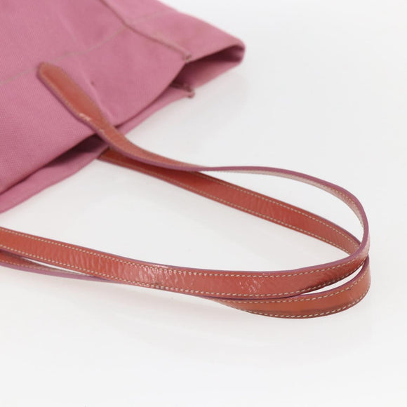 PRADA Tote Bag Canvas Pink Auth 158495