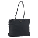 PRADA Tote Bag Nylon Black Silver Auth 158496-1