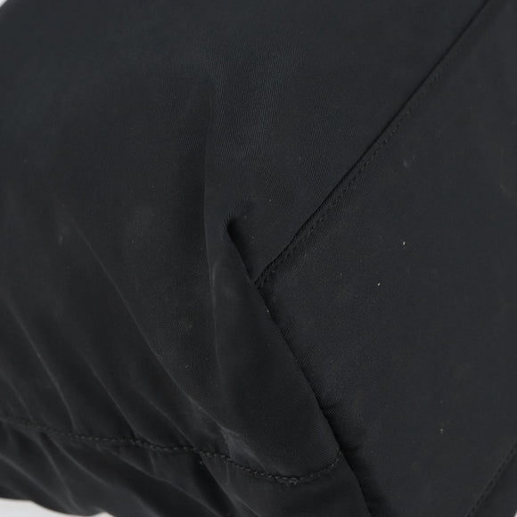 PRADA Tote Bag Nylon Black Silver Auth 158496