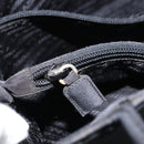 PRADA Tote Bag Nylon Black Silver Auth 158496-22
