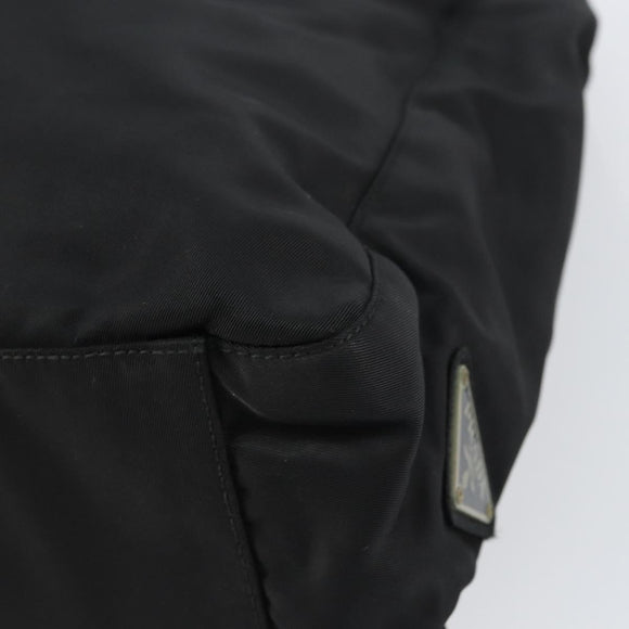 PRADA Tote Bag Nylon Black Silver Auth 158497