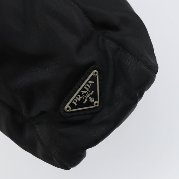 PRADA Tote Bag Nylon Black Silver Auth 158497