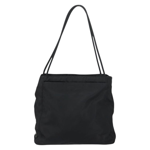 PRADA Tote Bag Nylon Black Silver Auth 158497